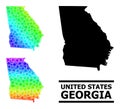 Spectrum Gradient Stars Mosaic Map of Georgia State Collage Royalty Free Stock Photo