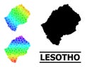 Spectrum Gradient Stars Mosaic Map of Lesotho Collage