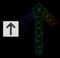 Spectrum Gradiented Polygonal Mesh Up Arrow Icon Royalty Free Stock Photo
