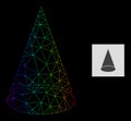 Spectrum Gradiented Polygonal Network Cone Figure Icon