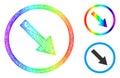 Spectrum Linear Gradient Down-Right Rounded Arrow Icon Royalty Free Stock Photo