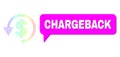 Spectrum Mesh Gradient Chargeback Icon and Chargeback Conversation Bubble with Shadow