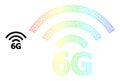 Spectrum Mesh Gradient 6G Radio Source Icon Royalty Free Stock Photo