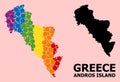 Spectrum Mosaic Map of Greece - Andros Island for LGBT