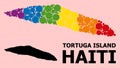 Spectrum Mosaic Map of Haiti Tortuga Island for LGBT