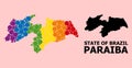 Spectrum Mosaic Map of Paraiba State for LGBT