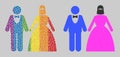 Spectrum Muslim marriage couple Composition Icon of Circles