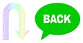 Spectrum Net Gradient Turn Back Icon and Back Message Cloud with Shadow Royalty Free Stock Photo