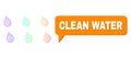 Spectrum Network Gradient Drops Icon and Clean Water Message Balloon with Shadow Royalty Free Stock Photo