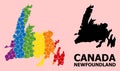 Spectrum Pattern Map of Newfoundland Island for LGBT