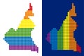 Spectrum Pixel Dotted African Cameroon Map