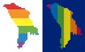 Spectrum Pixel Dotted Moldova Map