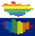 Spectrum Pixel Dotted Mongolia Map