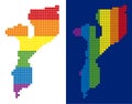 Spectrum Pixel Dotted Mozambique Map