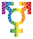 Spectrum Polyandry sex symbol Collage Icon of Spheric Dots Royalty Free Stock Photo