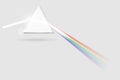 Spectrum prism picture. Transparent optical element, triangular