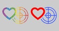 Spectrum Romantic heart target Composition Icon of Circles