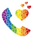 Spectrum Romantic phone Collage Icon of Circles Royalty Free Stock Photo