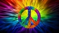 Spectrum of Serenity: Colorful Peace Sign Royalty Free Stock Photo