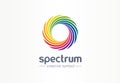 Spectrum, spiral rainbow creative symbol concept. Swirl palette, sunlight mix abstract business logo idea. Colorful