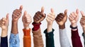 A Spectrum of Supportive Thumbs Up. AI generated Royalty Free Stock Photo