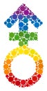 Spectrum Third gender symbol Collage Icon of Round Dots