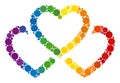 Spectrum Triple love hearts Composition Icon of Circles