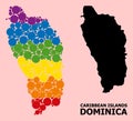 Spectrum Mosaic Map of Dominica Island for LGBT