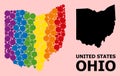 Rainbow Pattern Map of Ohio State for LGBT