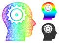 Spectrum Hatched Gradient Intellect Icon Royalty Free Stock Photo