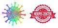 Scratched Herpes Zoster Stamp and Rainbow Net Microbe