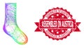 Distress Assembled in Austria Seal and Multicolored Net Sock Royalty Free Stock Photo