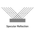 Specular reflection diagram. Scientific vector illustration isolated on white background. Royalty Free Stock Photo