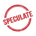 SPECULATE text written on red grungy round stamp Royalty Free Stock Photo