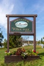 Welcome to Speculator NY sign in the Adirondacks on an early fall sunny afternoon Royalty Free Stock Photo