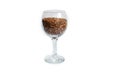 Speculum buckwheat pro vino in albo background