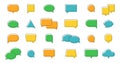 Speech balloon icons set. Speak line color text box. Talk chat cloud. Message circle tag. Dialog bubble. Round graphic
