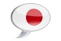 Speech balloon with Japanese flag, 3D rendering