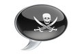 Speech balloon with piracy flag 3D rendering