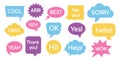 Speech balloon. talk and chat bubble, comic coment and dialogue symbol. Vector set