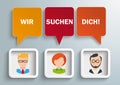 3 Speech Balloons Frames Humans Wir Suchen Dich Royalty Free Stock Photo