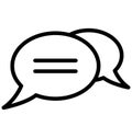 Speech Balloons Isolated Line Vector Icon that can be easily modified or edited.