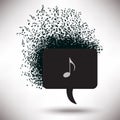 Speech Bubble Abuzz with Musical Notes Royalty Free Stock Photo
