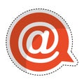 Speech bubble with arroba symbol isolated icon Royalty Free Stock Photo