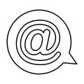Speech bubble with arroba symbol isolated icon Royalty Free Stock Photo