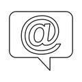 Speech bubble with arroba symbol Royalty Free Stock Photo