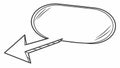 Speech Bubble with Arrow, Pointer Dialogue Box Vector, Communication, vector design Generative AI Royalty Free Stock Photo