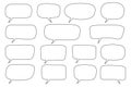 Speech bubble, speech balloon, chat bubble line art vector icon for apps and websites. Set of hand drawn speech bubbles. Royalty Free Stock Photo