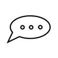 Speech bubble black icon vector sign and symbol isolated on white background, Speech bubble black logo concept