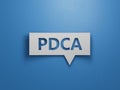 Speech Bubble block with PDCA business word.